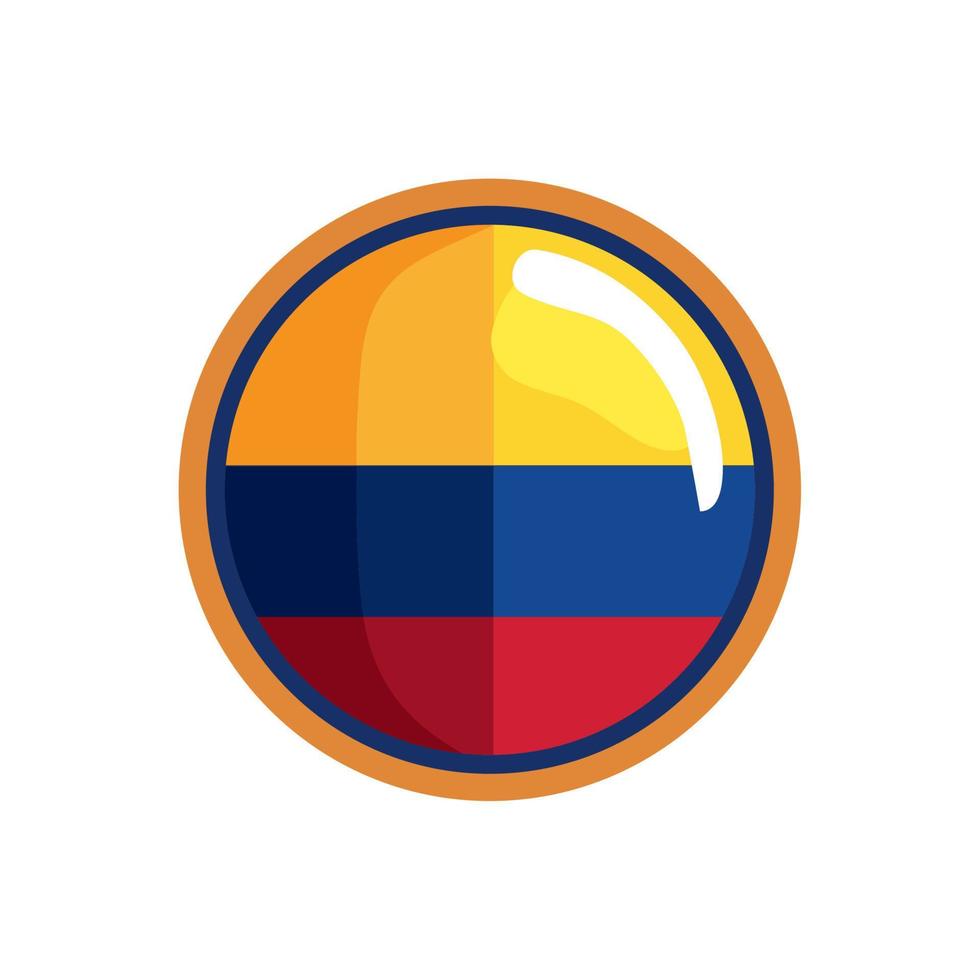 colombian flag button vector