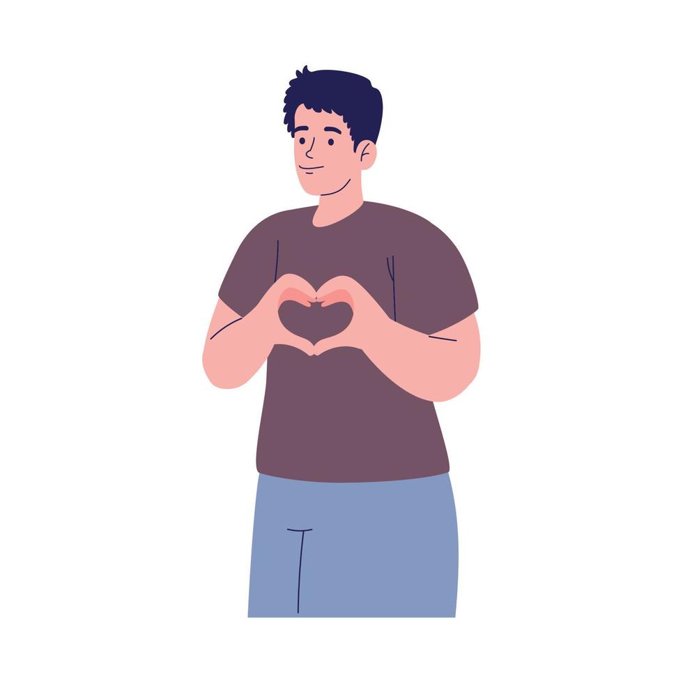 young man in love vector