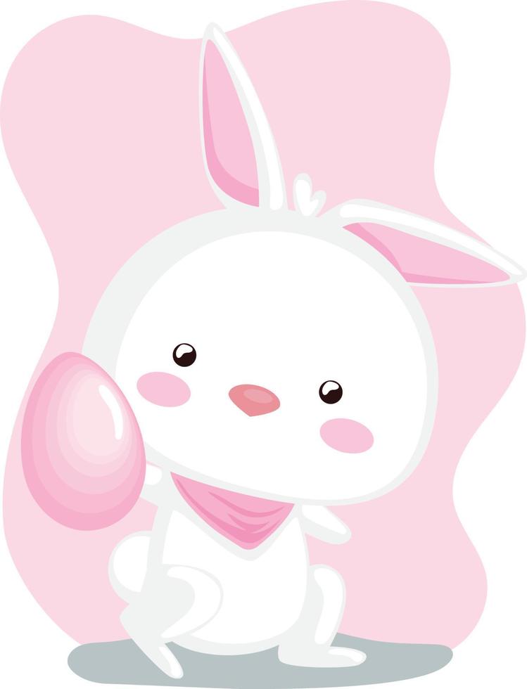 rabbit with easter egg vector