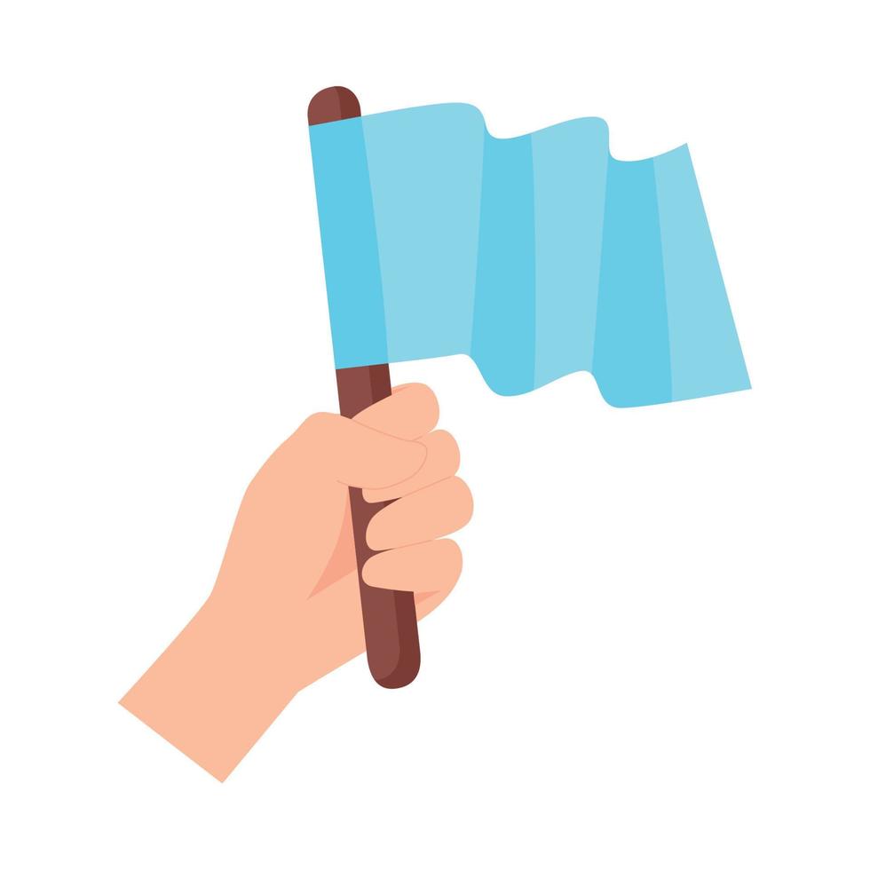 left hand waving flag vector