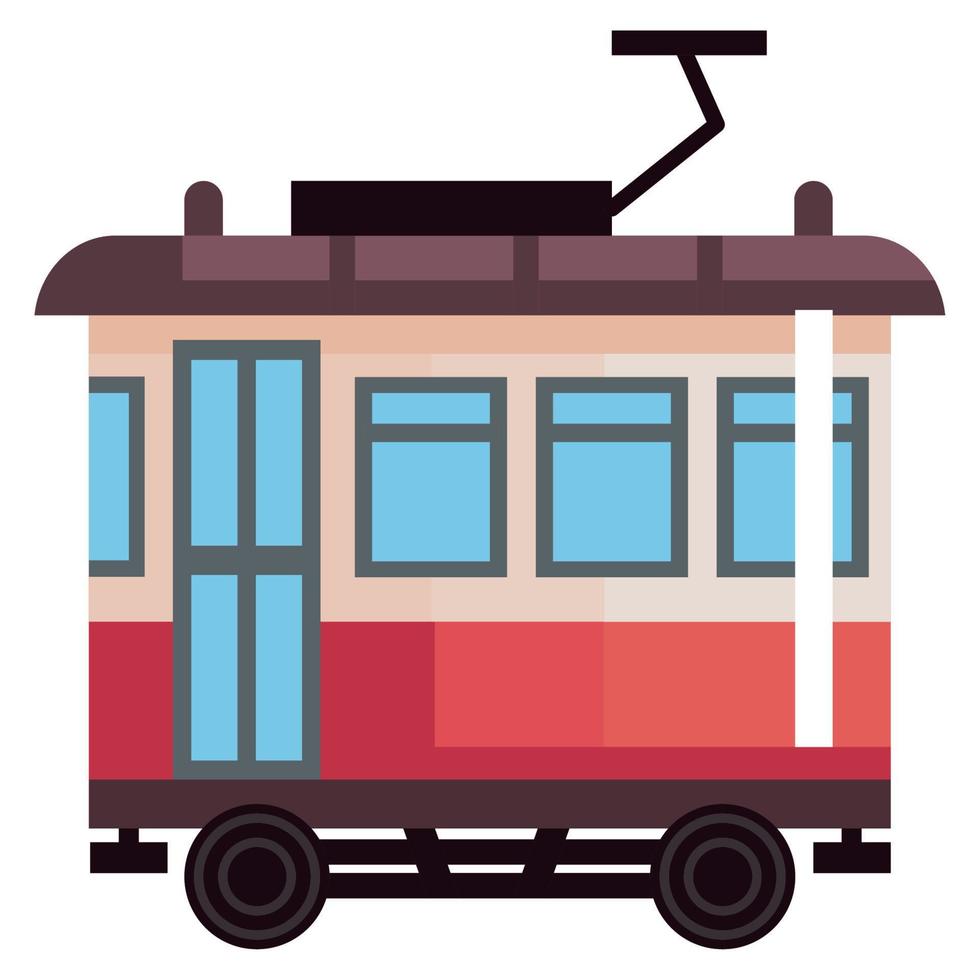 trolley car transport vector