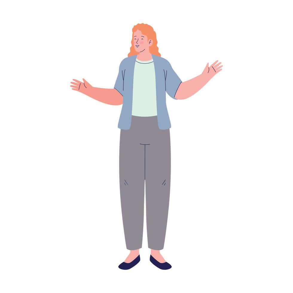 redhead woman speaking vector