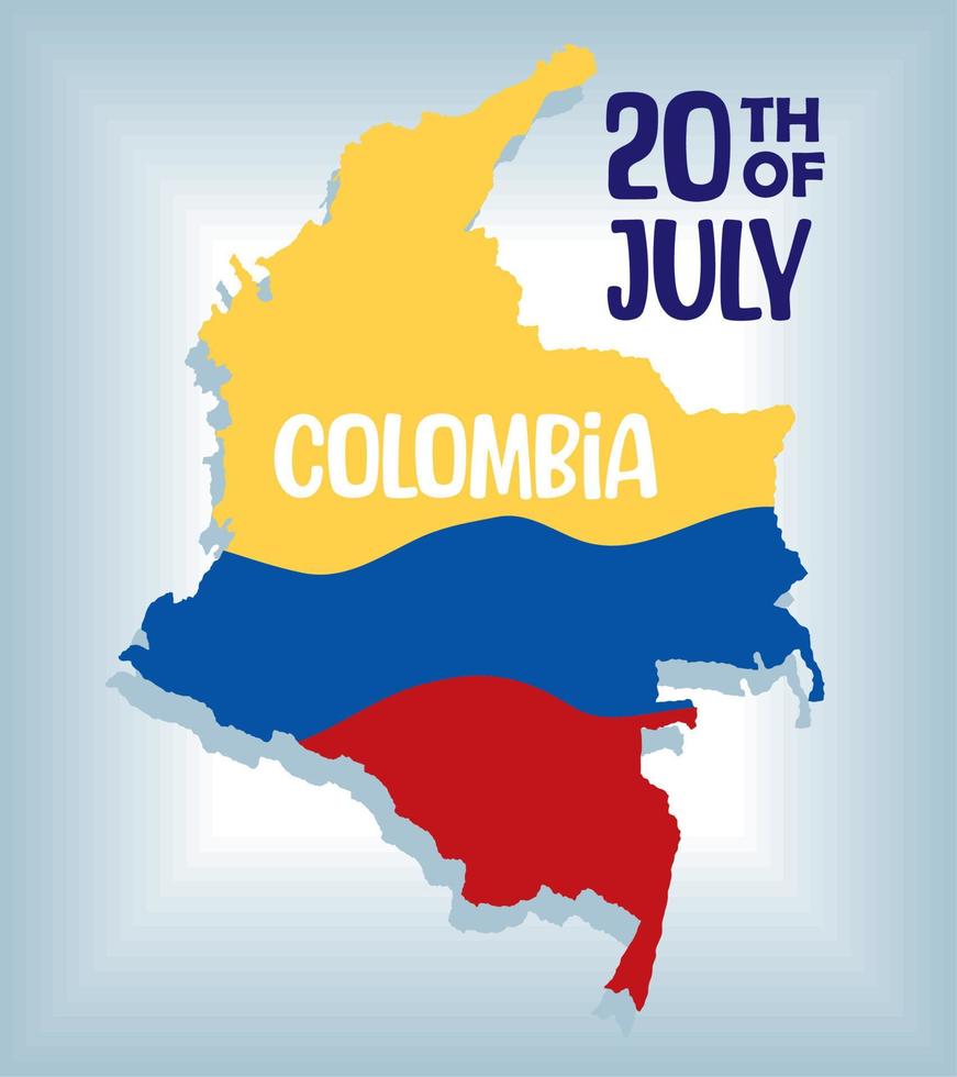 cartel de letras del día de la independencia de colombia vector