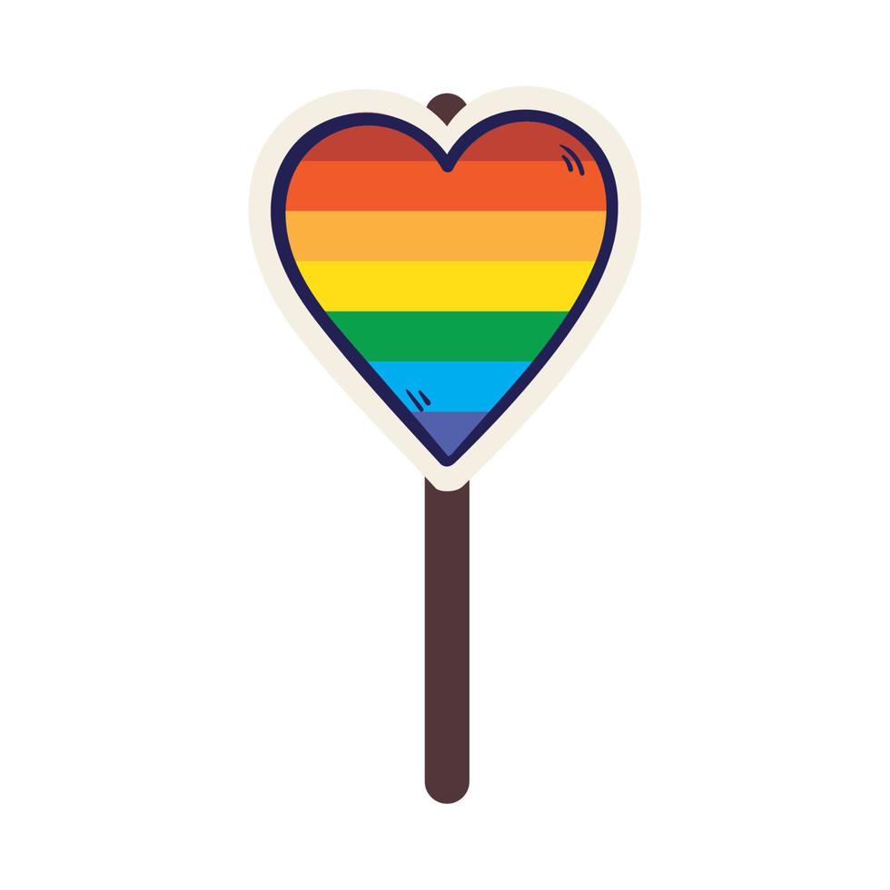 heart with lgtbi flag vector