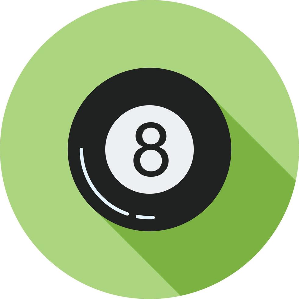 Pool Ball Flat Long Shadow Icon vector