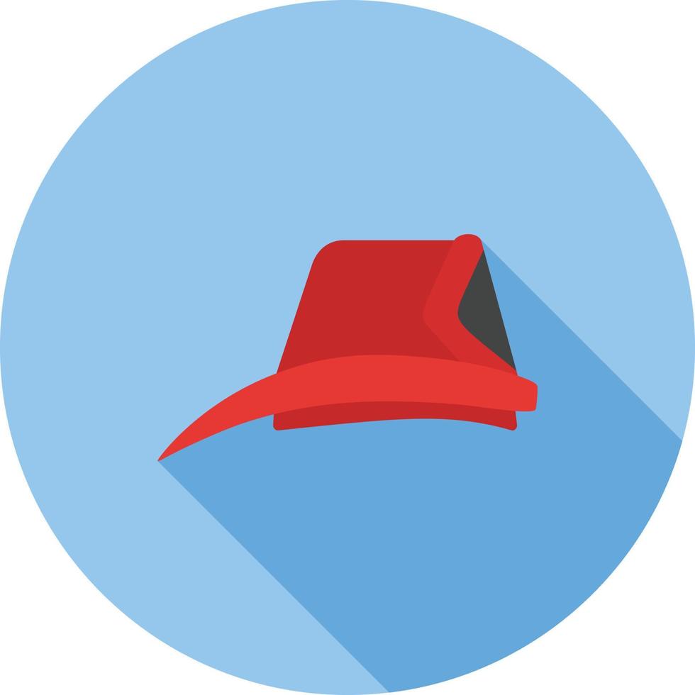 Firefighter Hat Flat Long Shadow Icon vector
