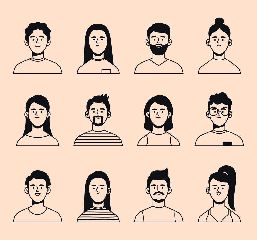 conjunto de iconos de personas vector