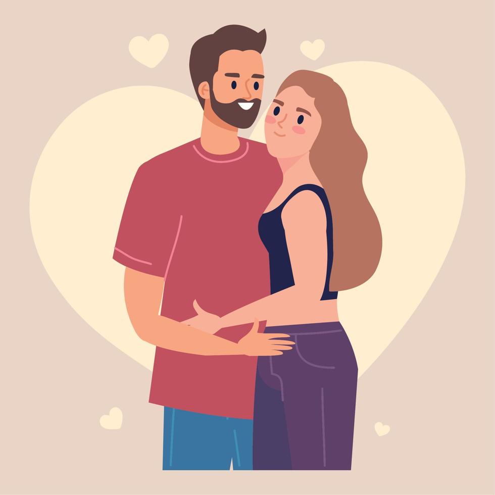 lovers couple hugging characters 11264597 Vector Art at Vecteezy