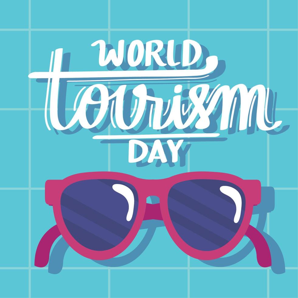 tourism day lettering vector