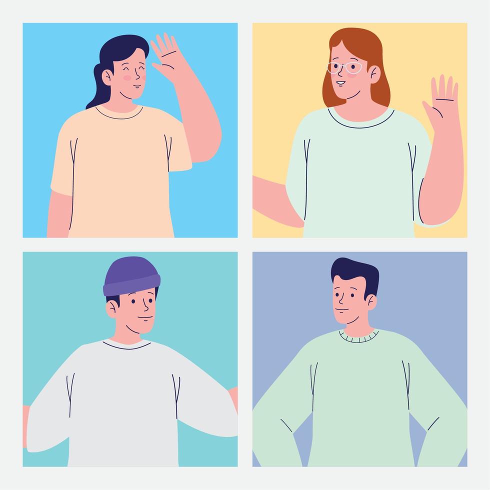 four friends group vector