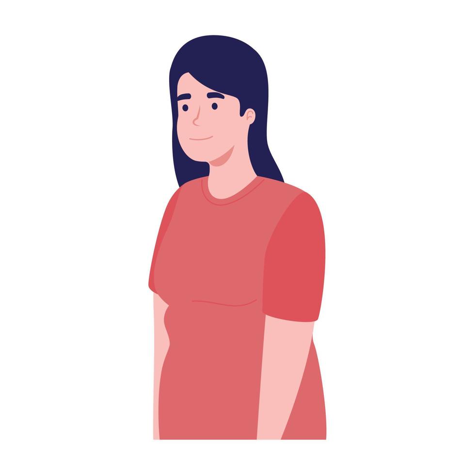 woman wearing red shirt vector