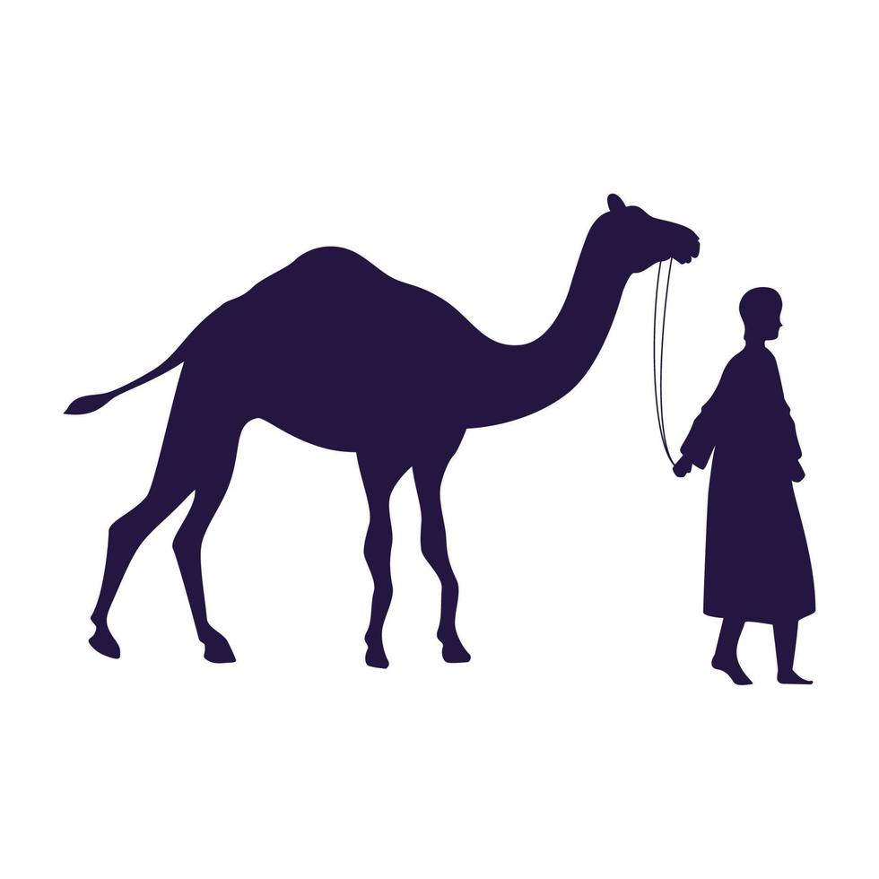 arab man with camel vector