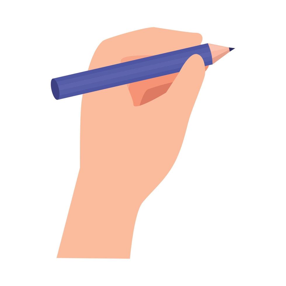 left hand writing vector