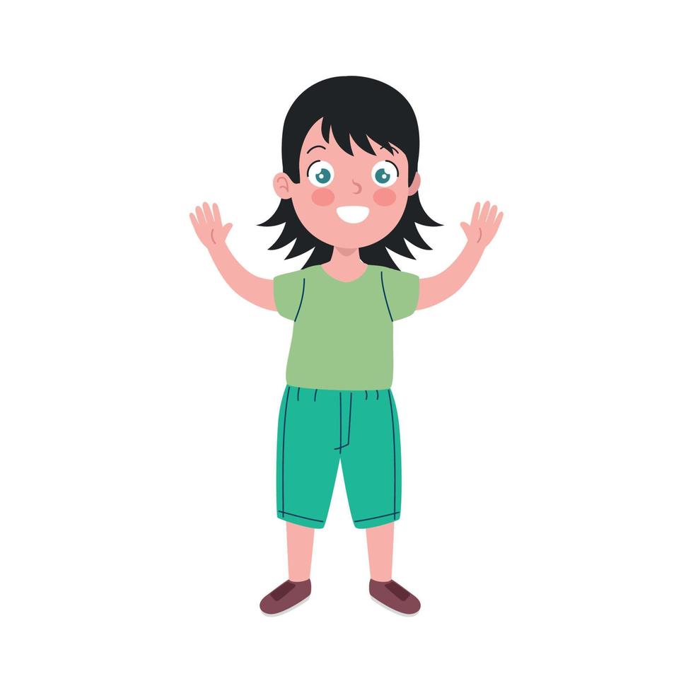 happy girl smiling character vector