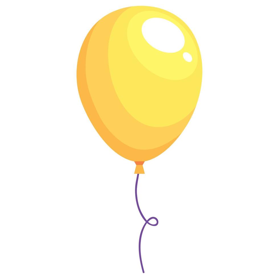 flotador de helio globo amarillo vector