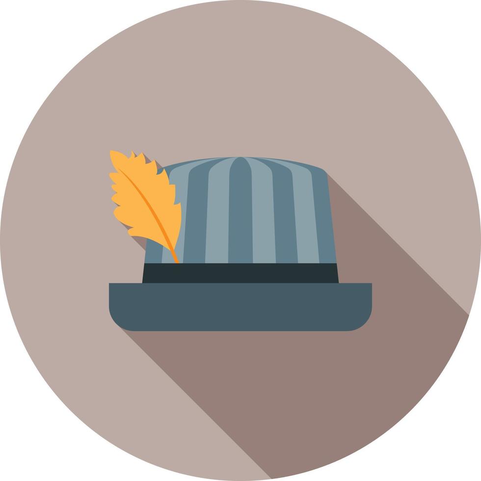 Men's Hat Flat Long Shadow Icon vector