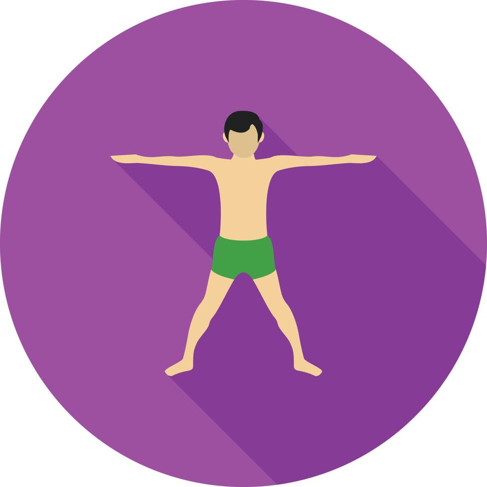 Extended Pose Flat Long Shadow Icon vector