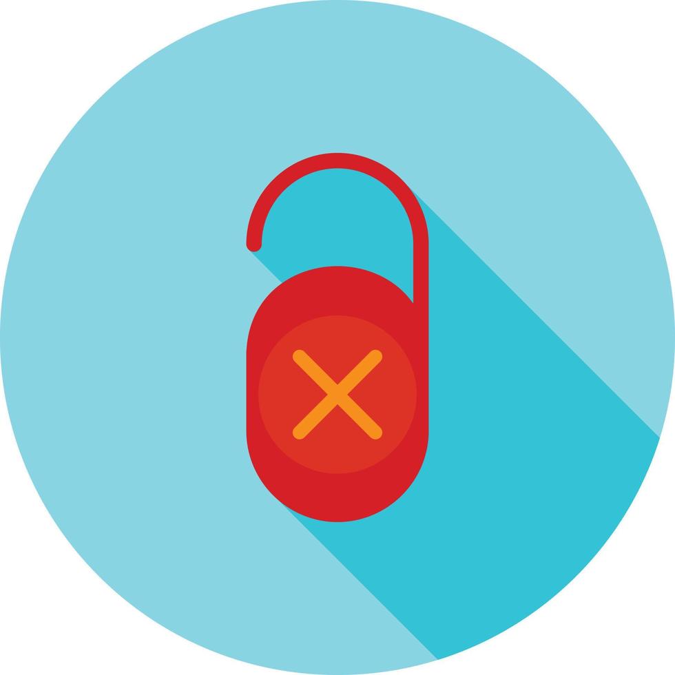 Do not Disturb Flat Long Shadow Icon vector