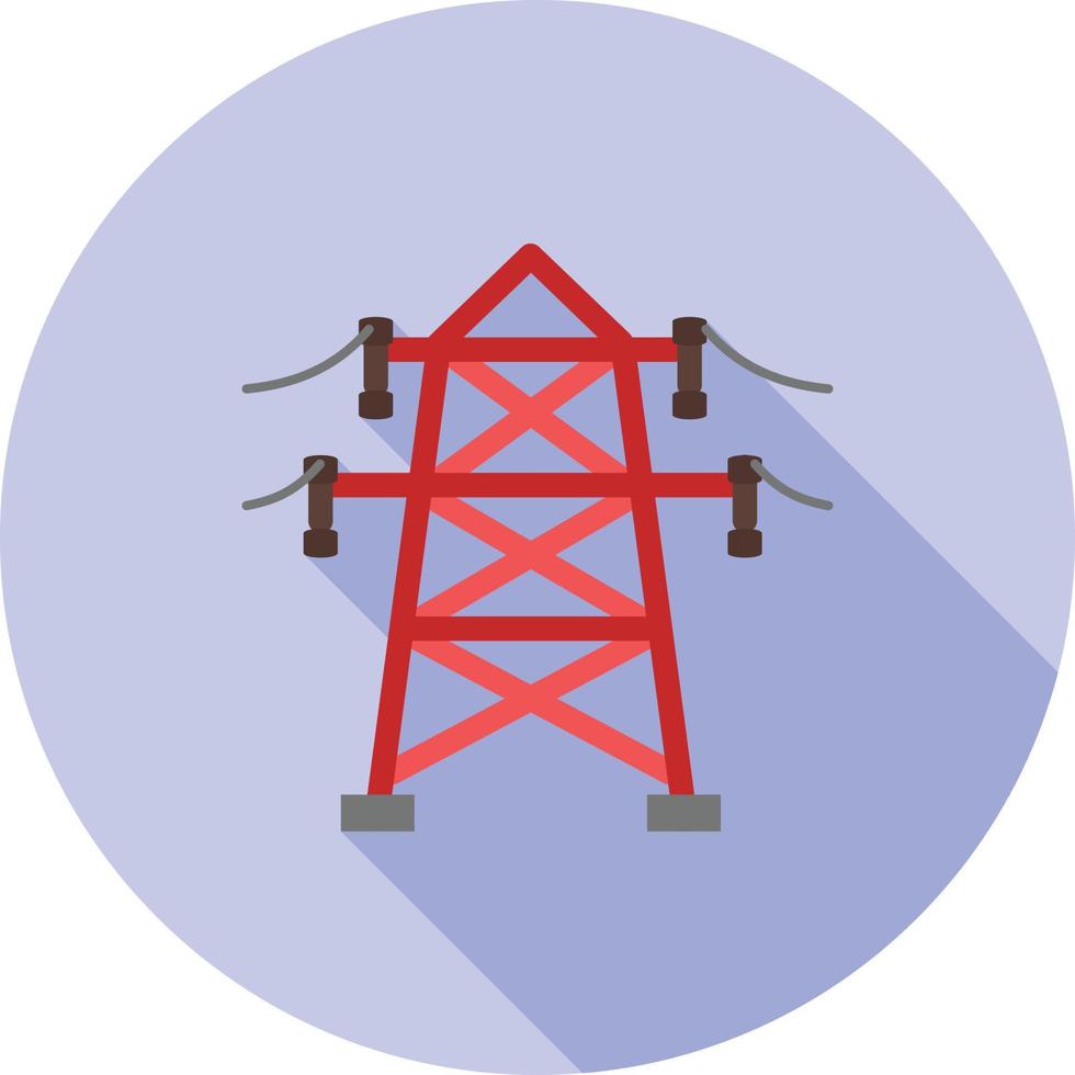 Power Line Flat Long Shadow Icon vector