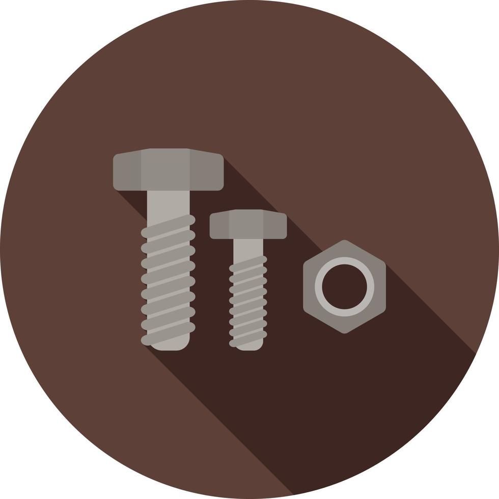 Nut and Bolt Flat Long Shadow Icon vector