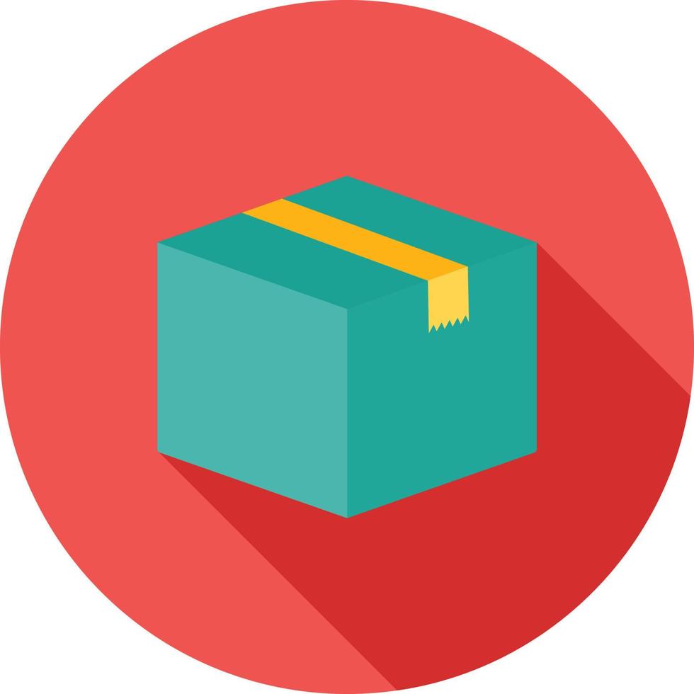 Package I Flat Long Shadow Icon vector