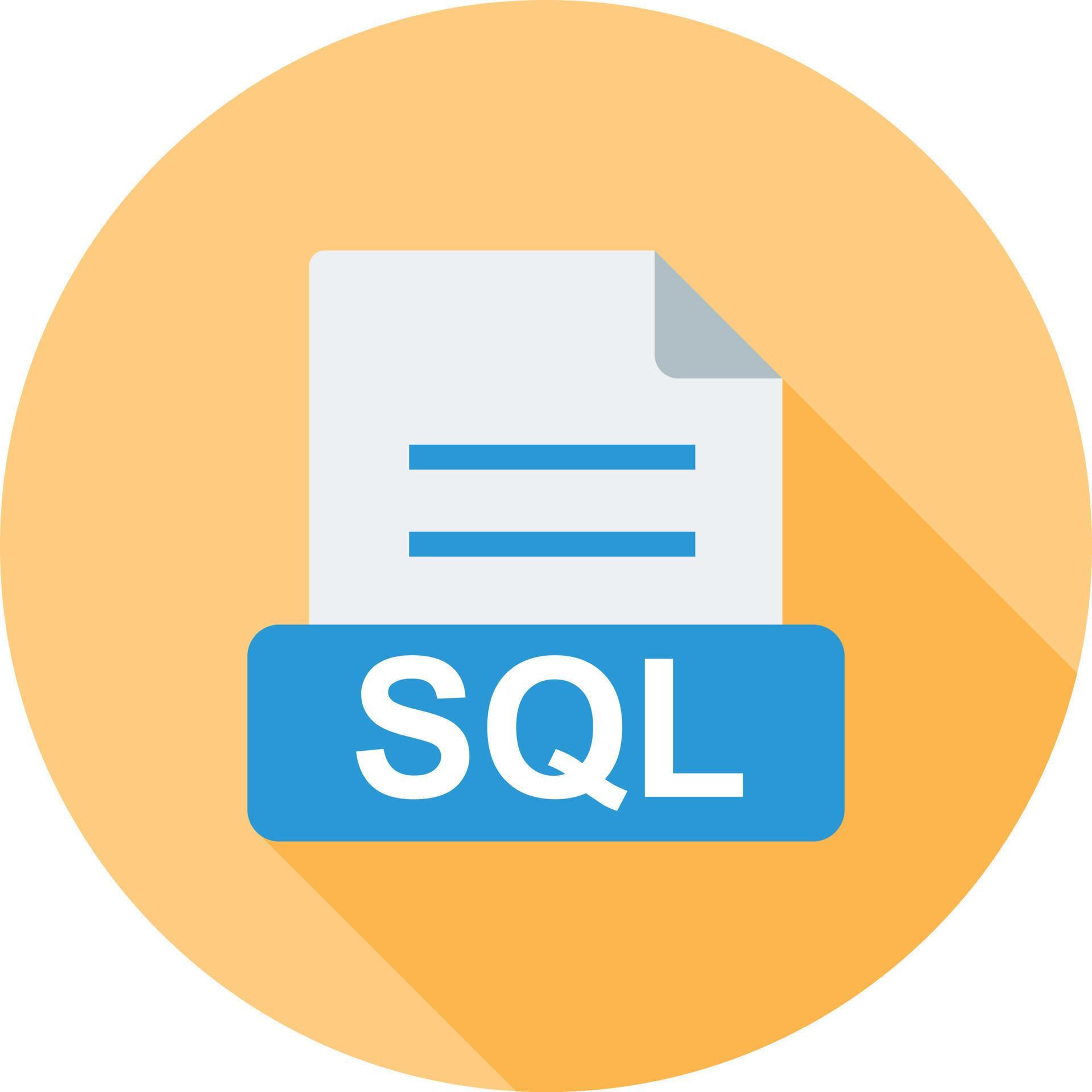 SQL Flat Long Shadow Icon 11264848 Vector Art at Vecteezy