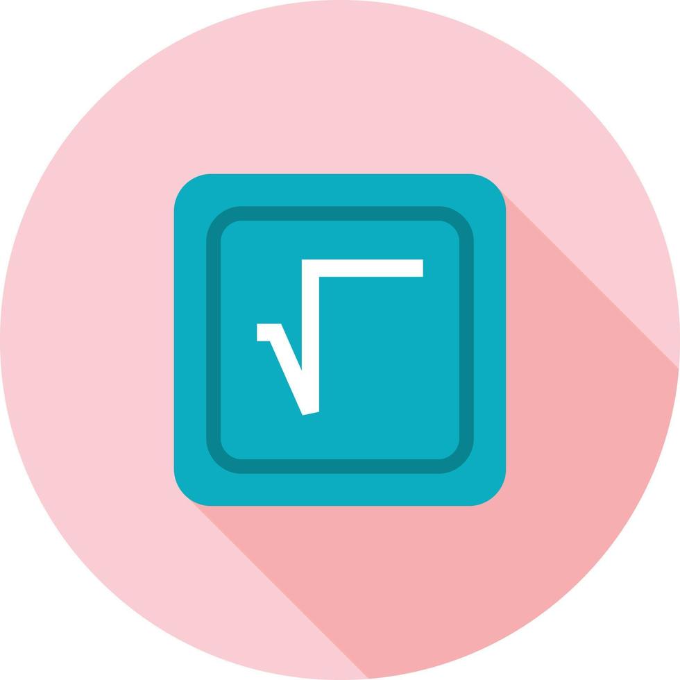 Square Root Symbol Flat Long Shadow Icon vector