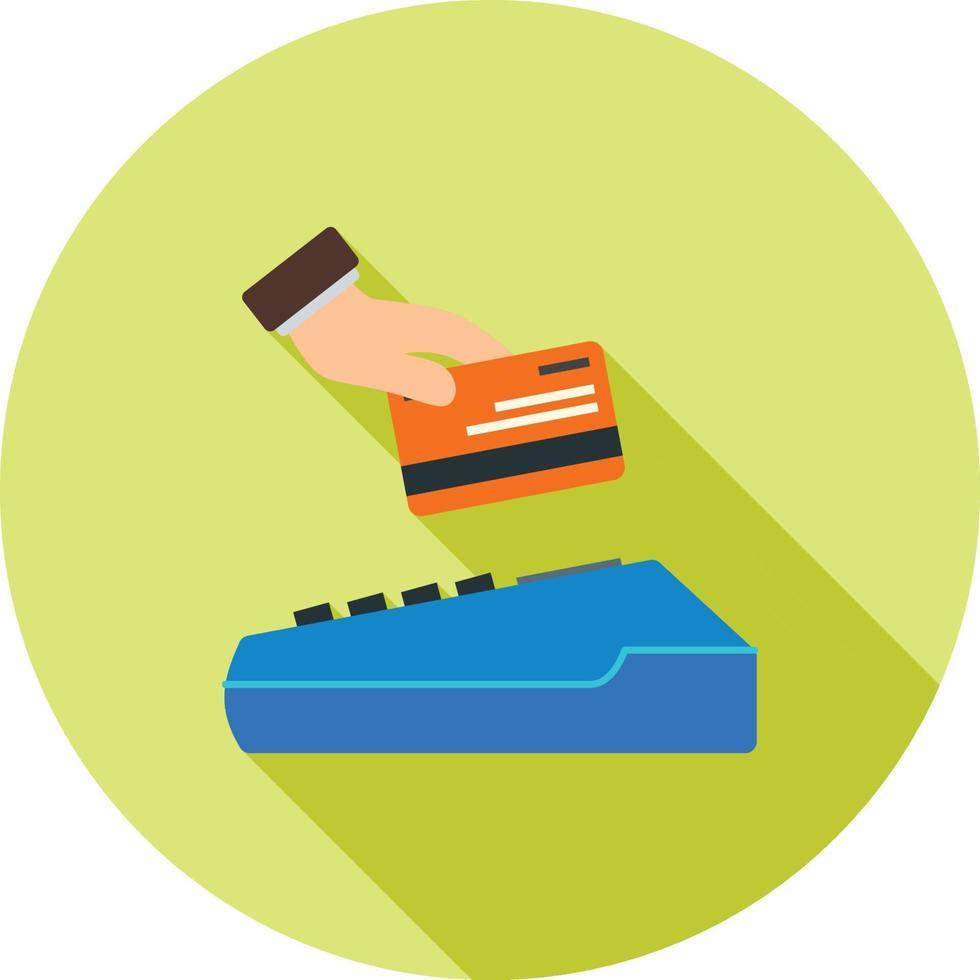 Using Credit Card Flat Long Shadow Icon vector