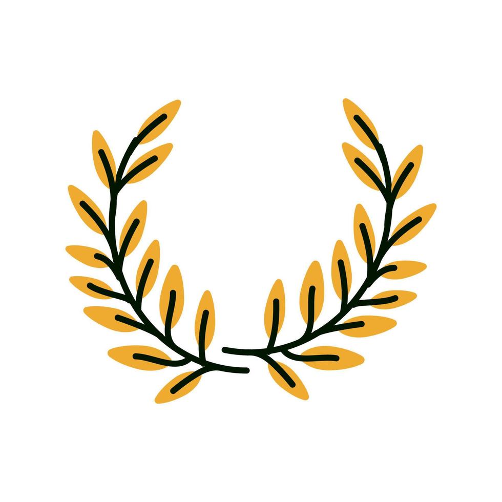 Greek laurel wreath in flat style, vector illustration isolated on white