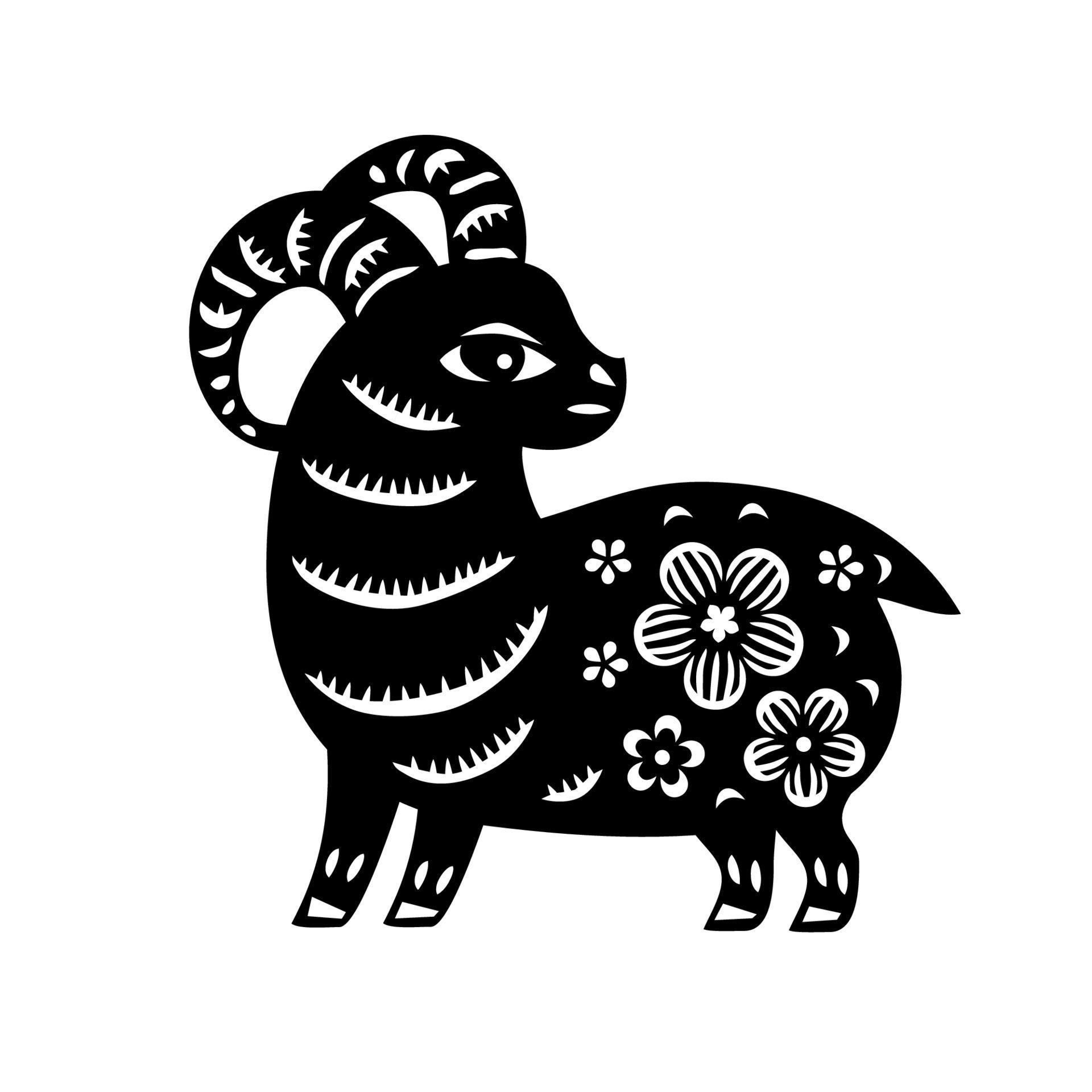 Chinese Zodiac New Year sign sheep. 11265042 Vector Art at Vecteezy