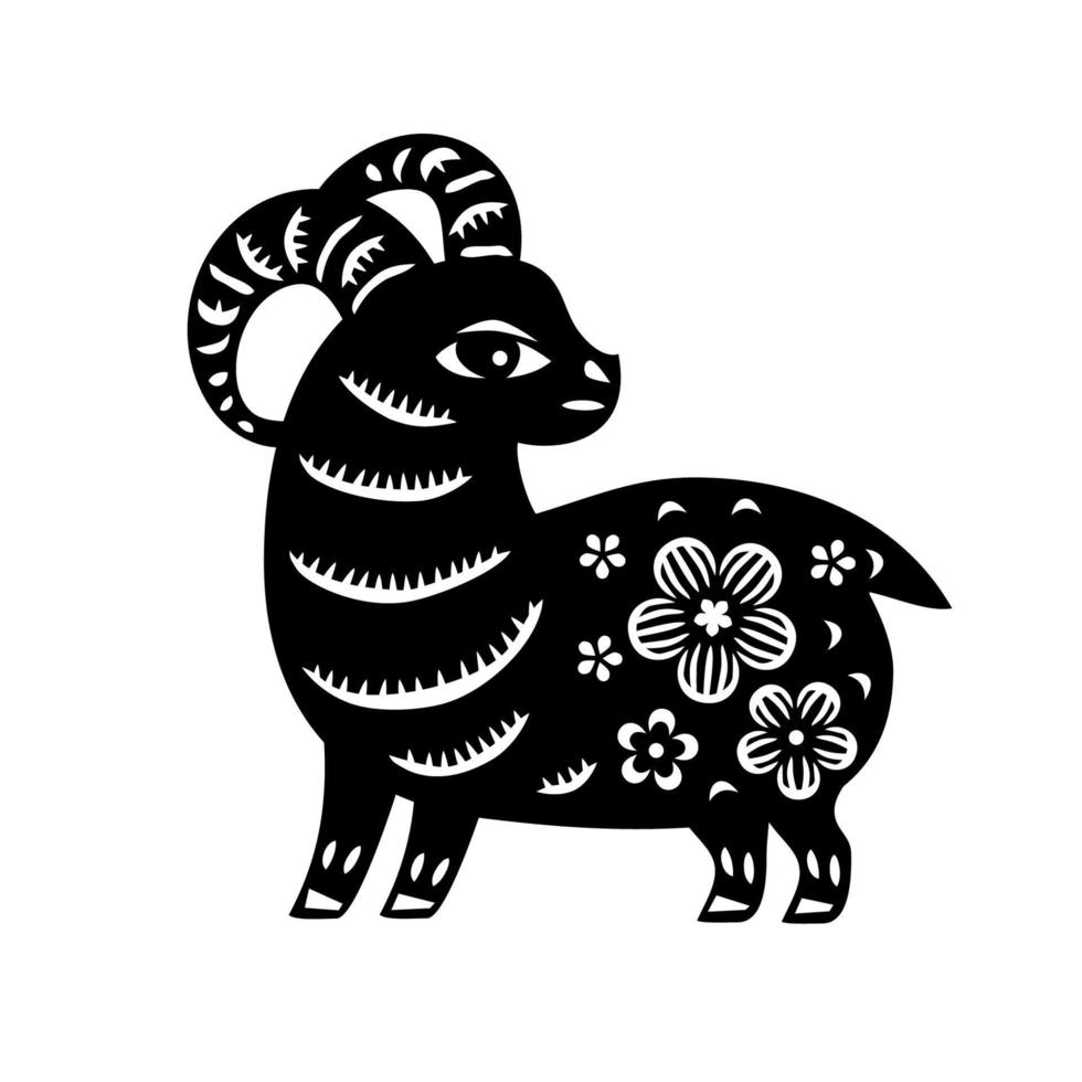 Chinese Zodiac New Year sign sheep. vector