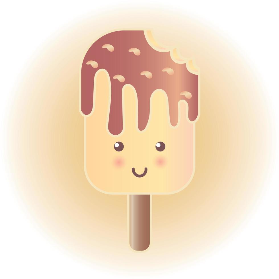 Vector Illustration of Cute Ice Cream Cartoon