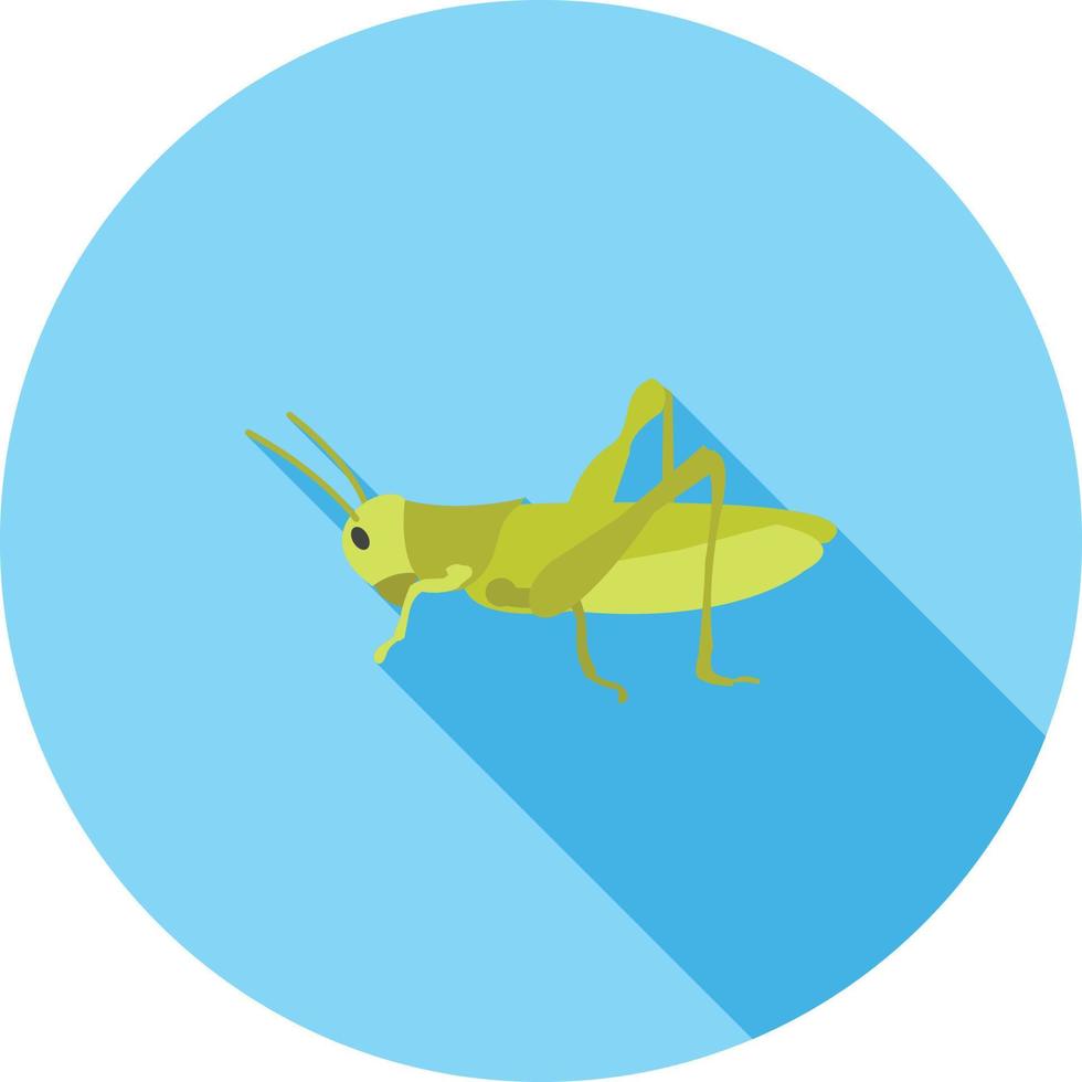 saltamontes plano larga sombra icono vector