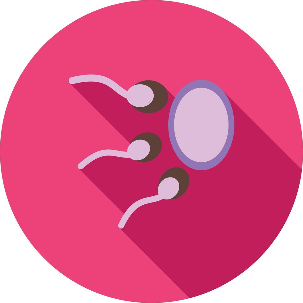 Sperm Flat Long Shadow Icon vector