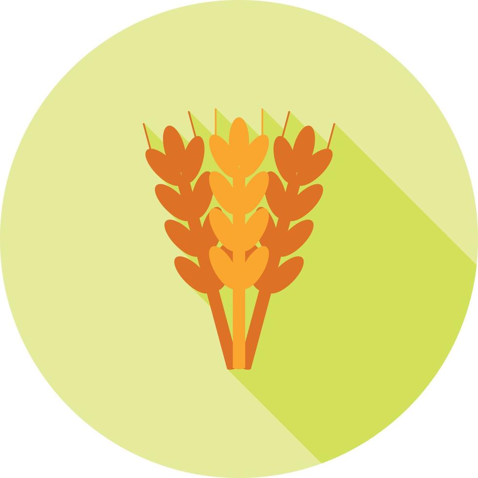 Wheat Flat Long Shadow Icon vector