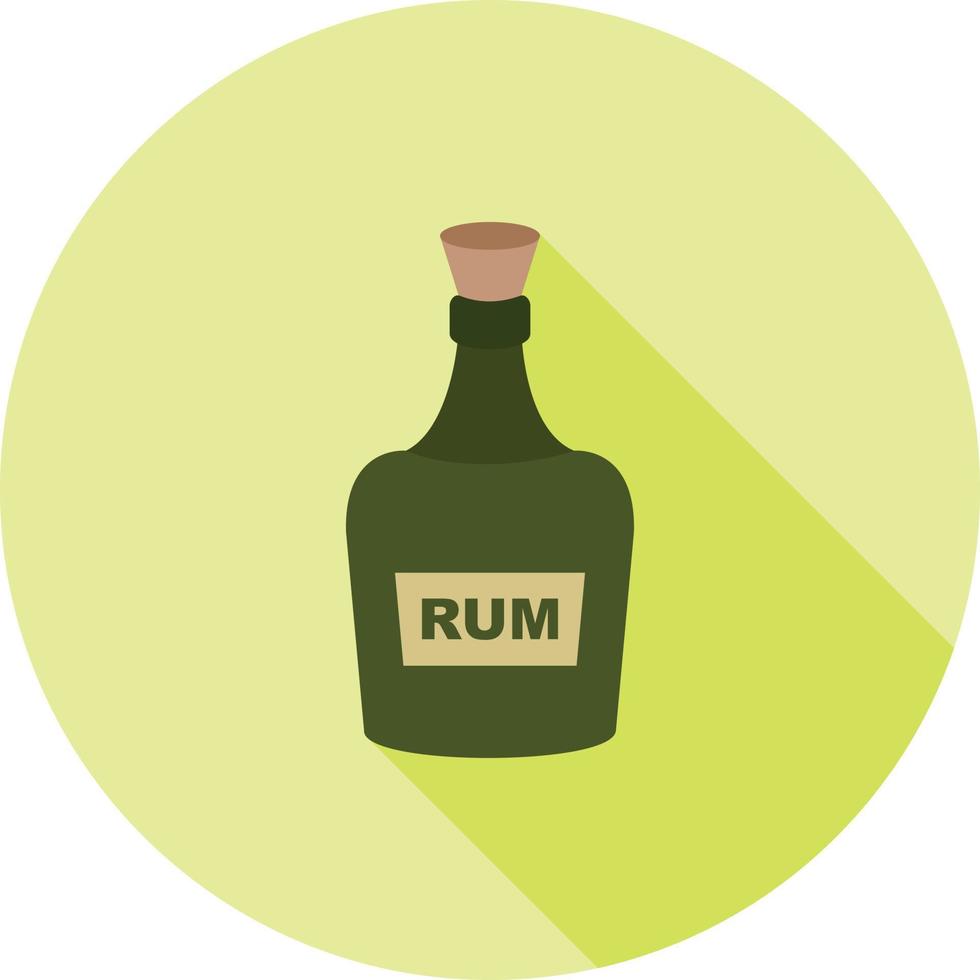 Bottle of Rum Flat Long Shadow Icon vector