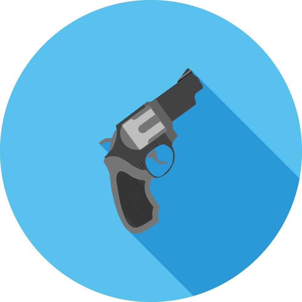 Revolver Flat Long Shadow Icon vector