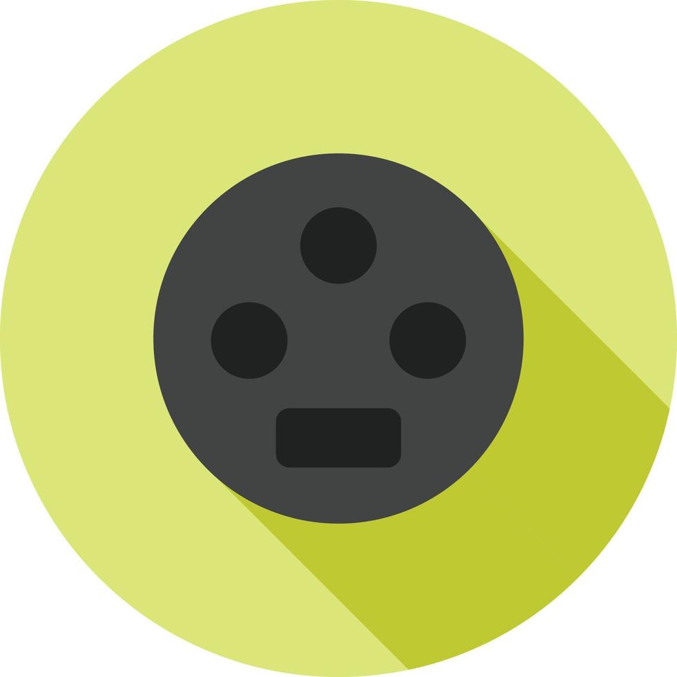 Settings Input SVideo Flat Long Shadow Icon vector