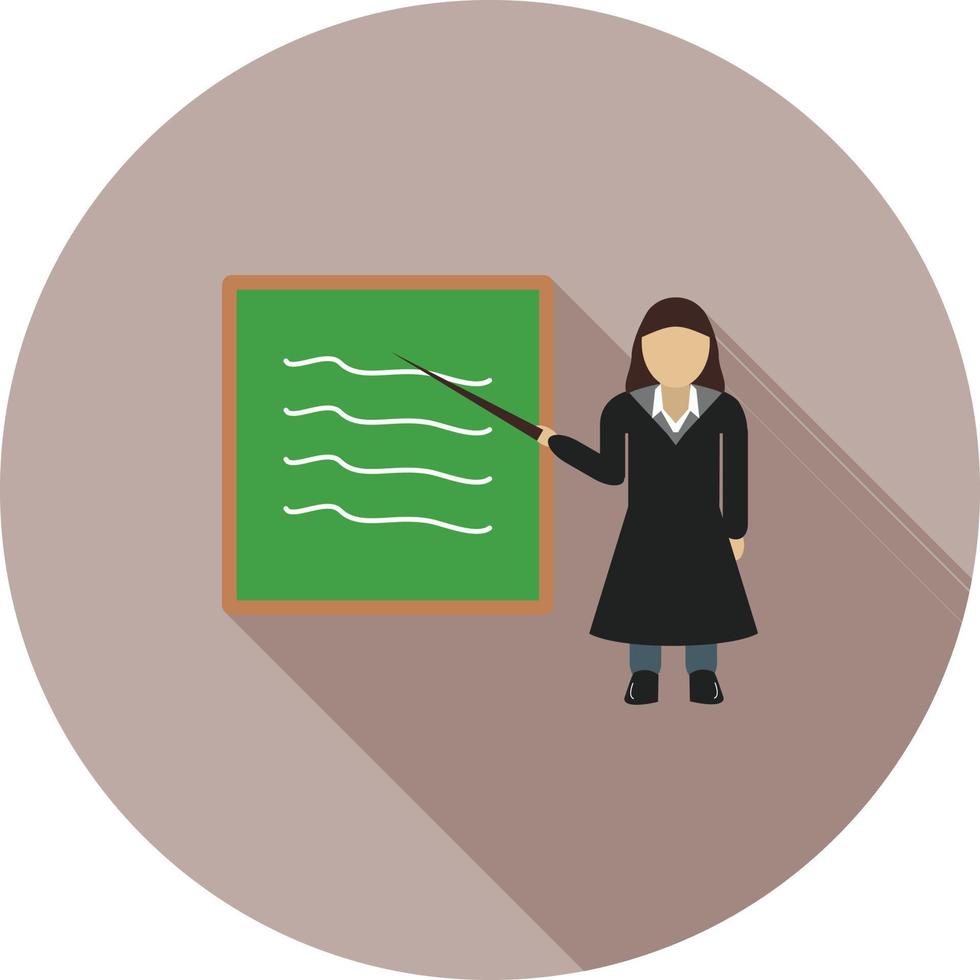 Female Presenter I Flat Long Shadow Icon vector