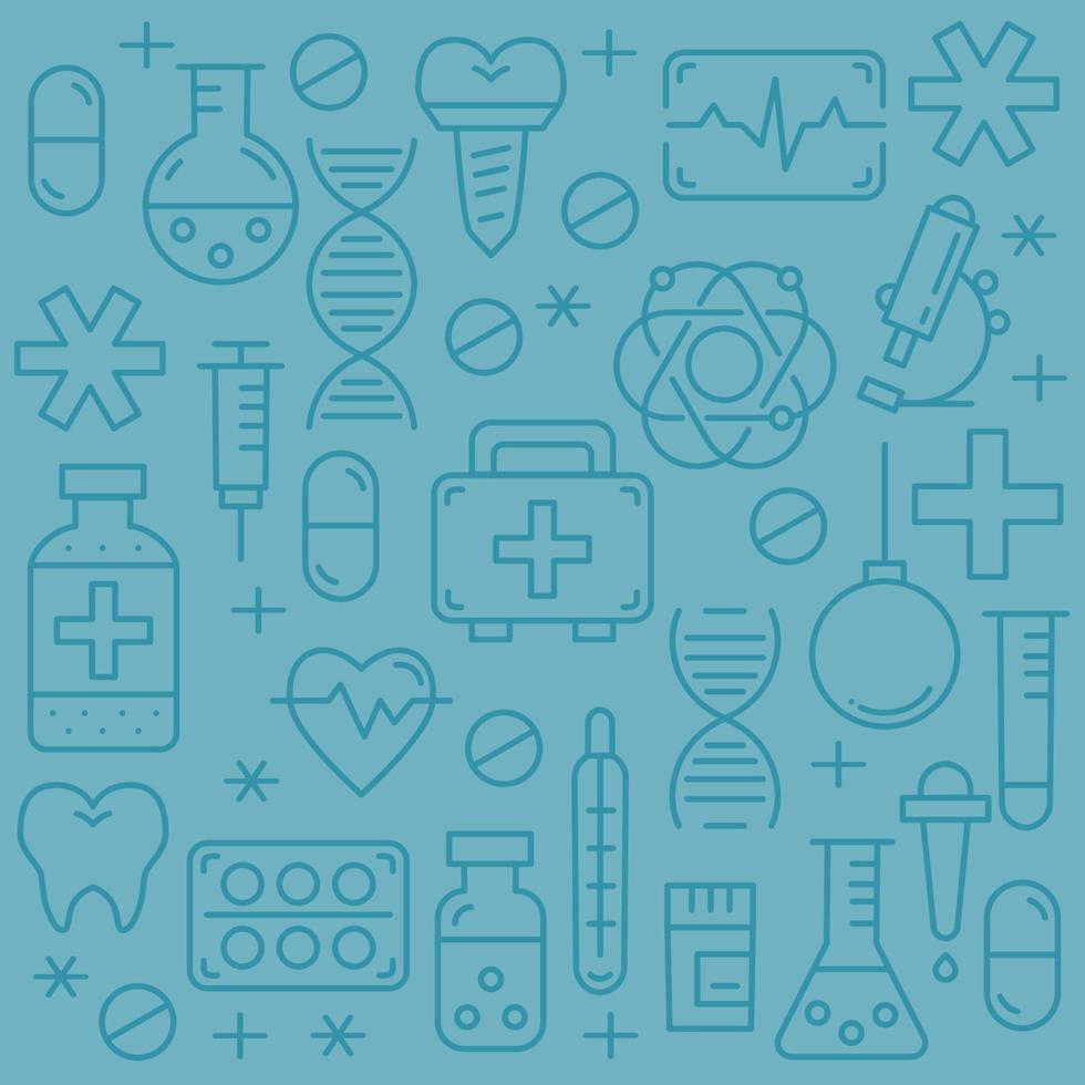 Medicine vector seamless pattern with medical equipment elements.