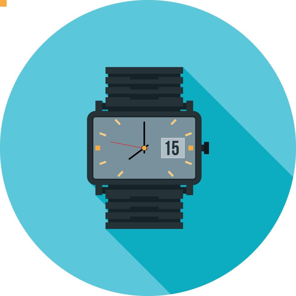 Sports Watch Flat Long Shadow Icon vector