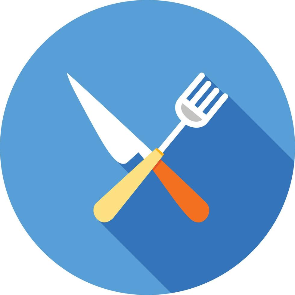 Fork and Knife Flat Long Shadow Icon vector