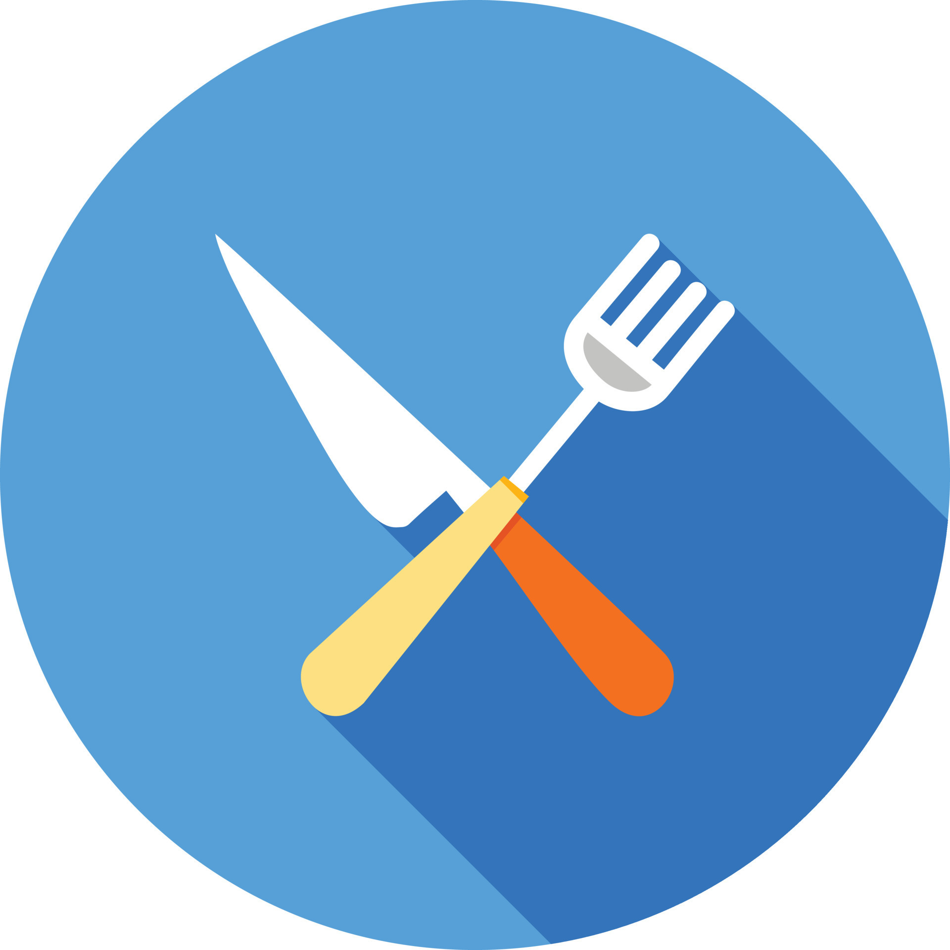 Fork and Knife Flat Long Shadow Icon 11265237 Vector Art at Vecteezy