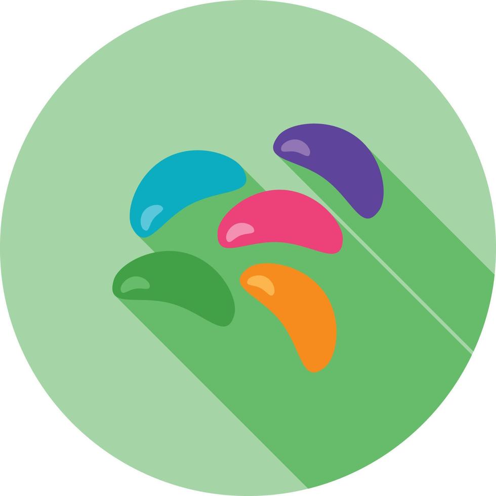 Jelly beans Flat Long Shadow Icon vector