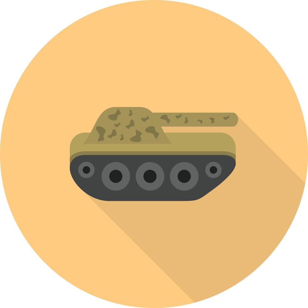 tanque, plano, largo, sombra, icono vector