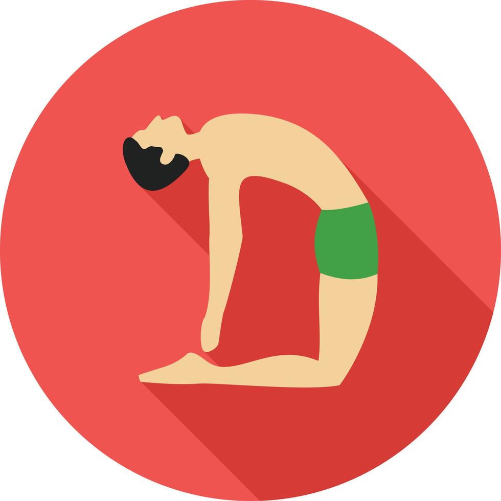 Camel Pose I Flat Long Shadow Icon vector