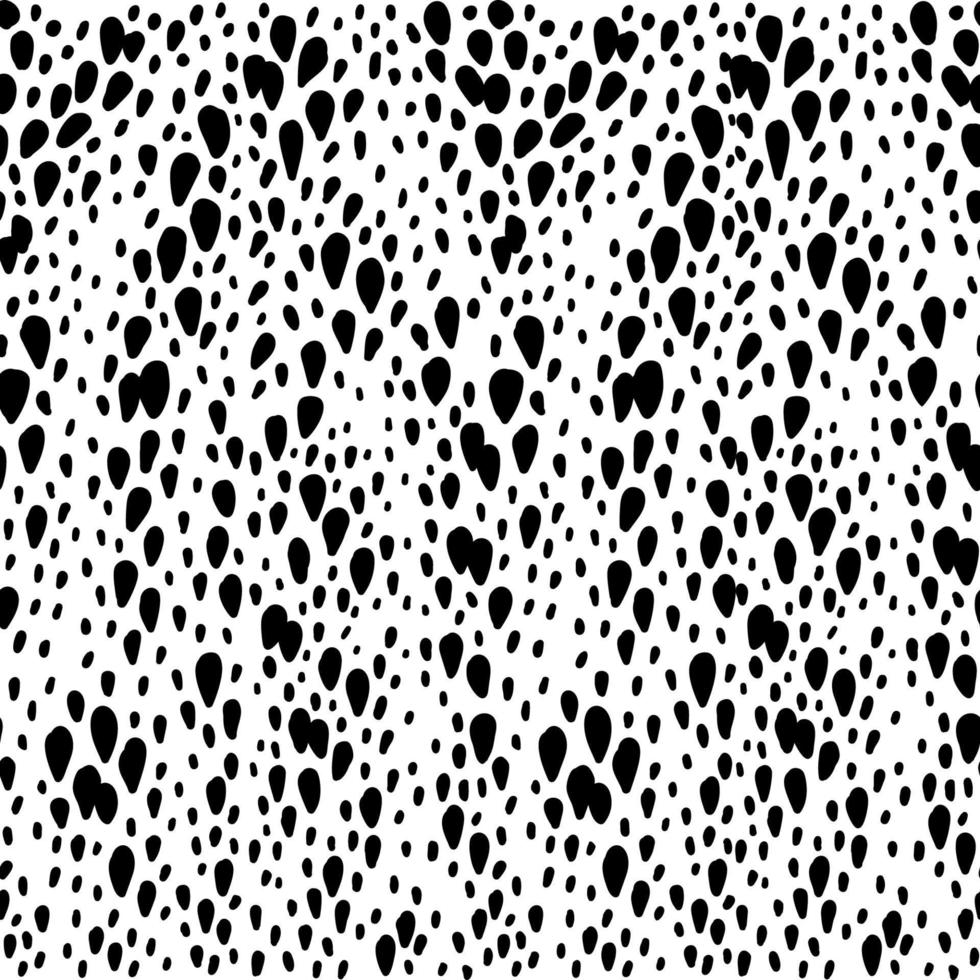 Vector seamless pattern with leopard skin. Black and white leopard spots.