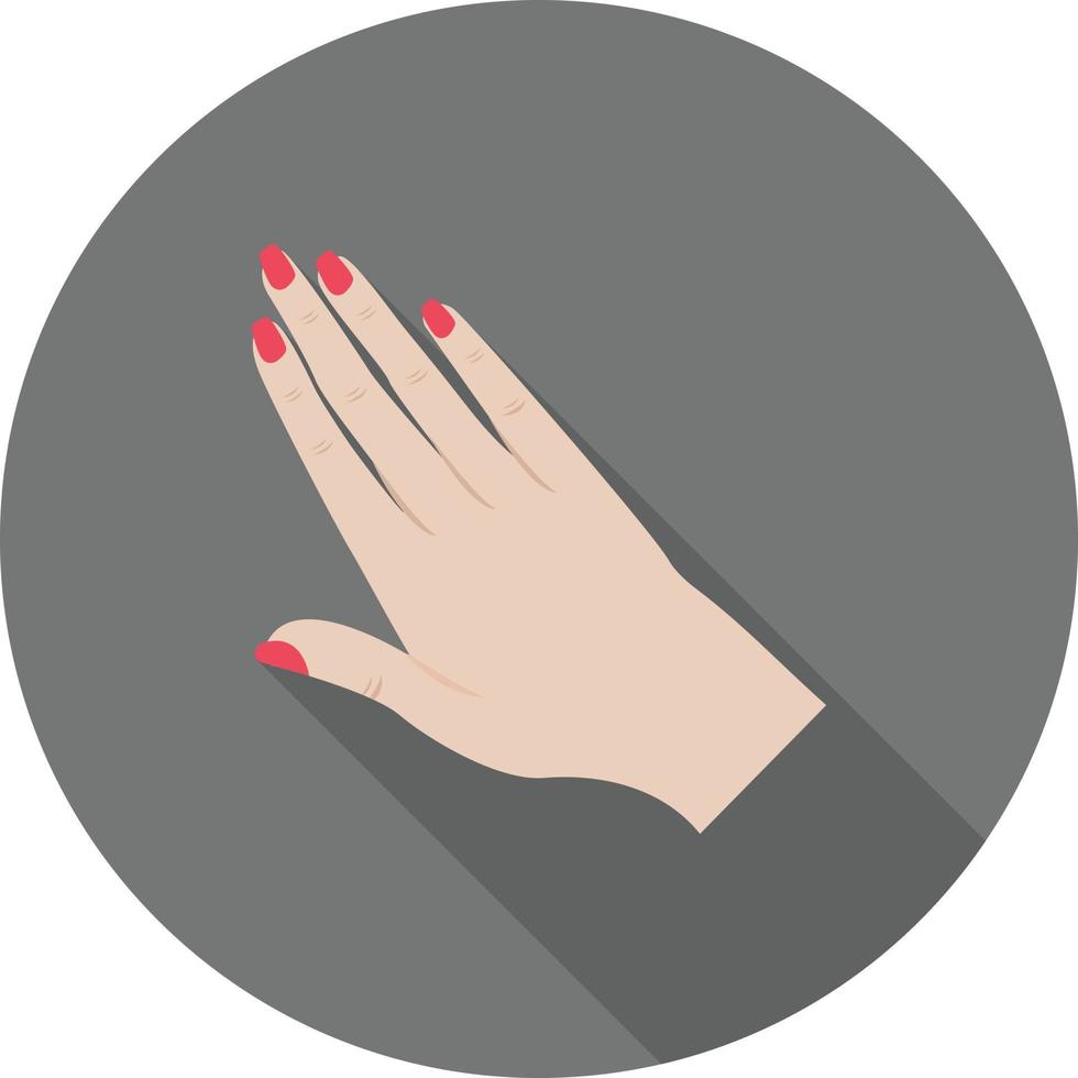 Nailpolish on Hand Flat Long Shadow Icon vector