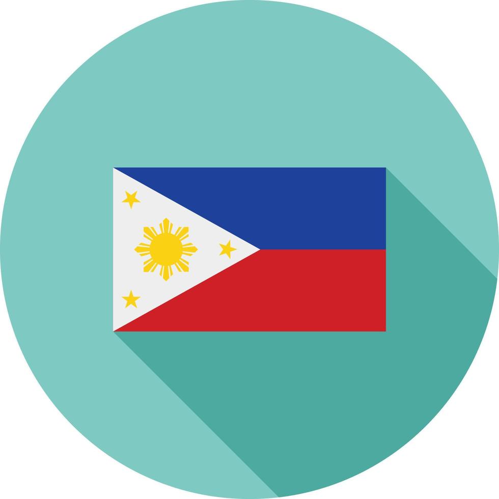 Philippines Flat Long Shadow Icon vector