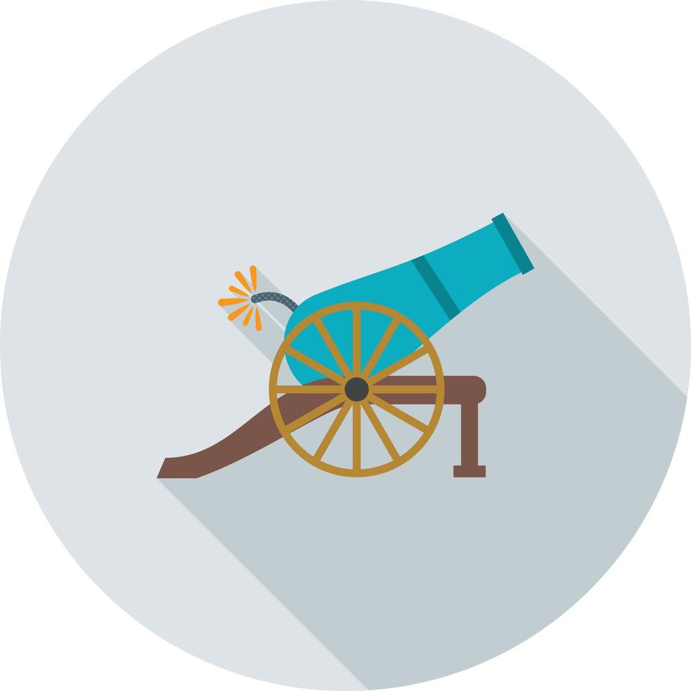 Cannon Flat Long Shadow Icon vector